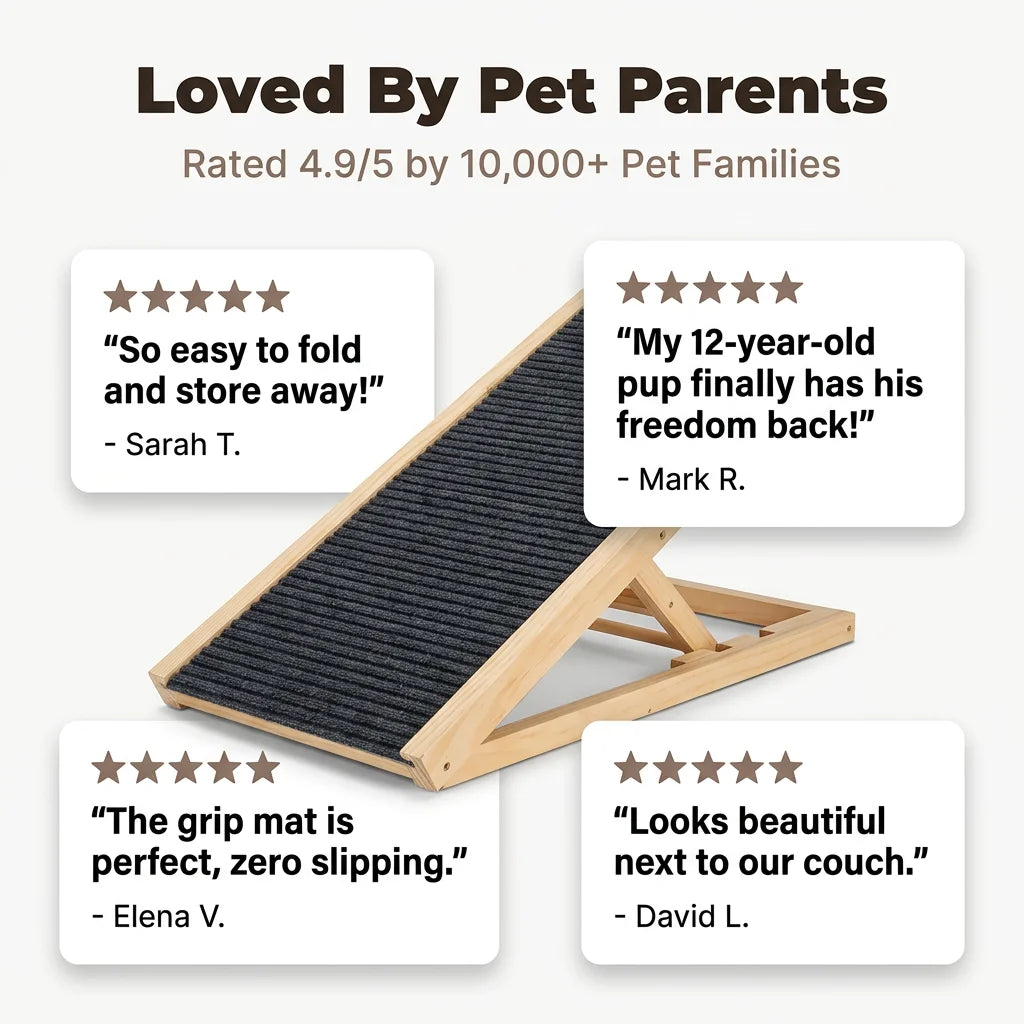 Adjustable Pet Ramp - Folding design for easy storage and portability