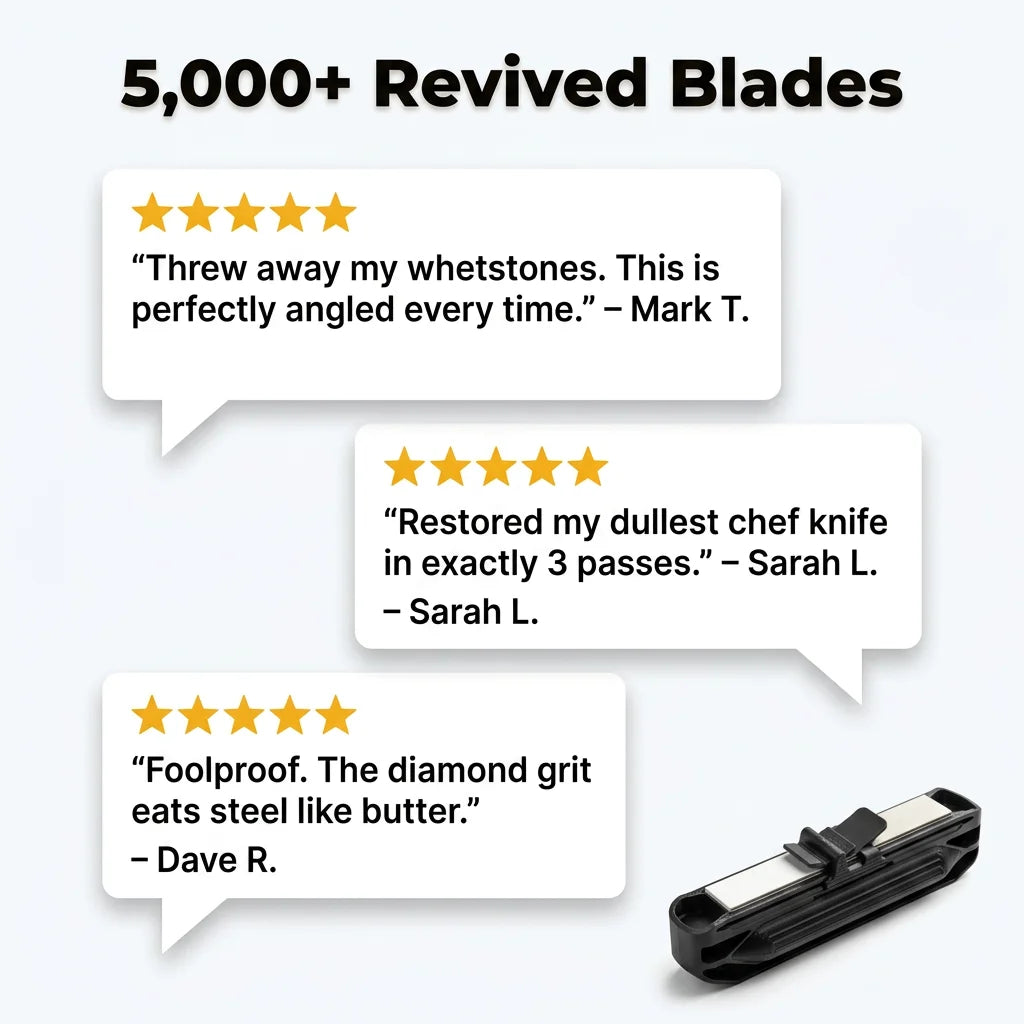 RazorSharp™ - Guided 20-degree angle for a perfect edge