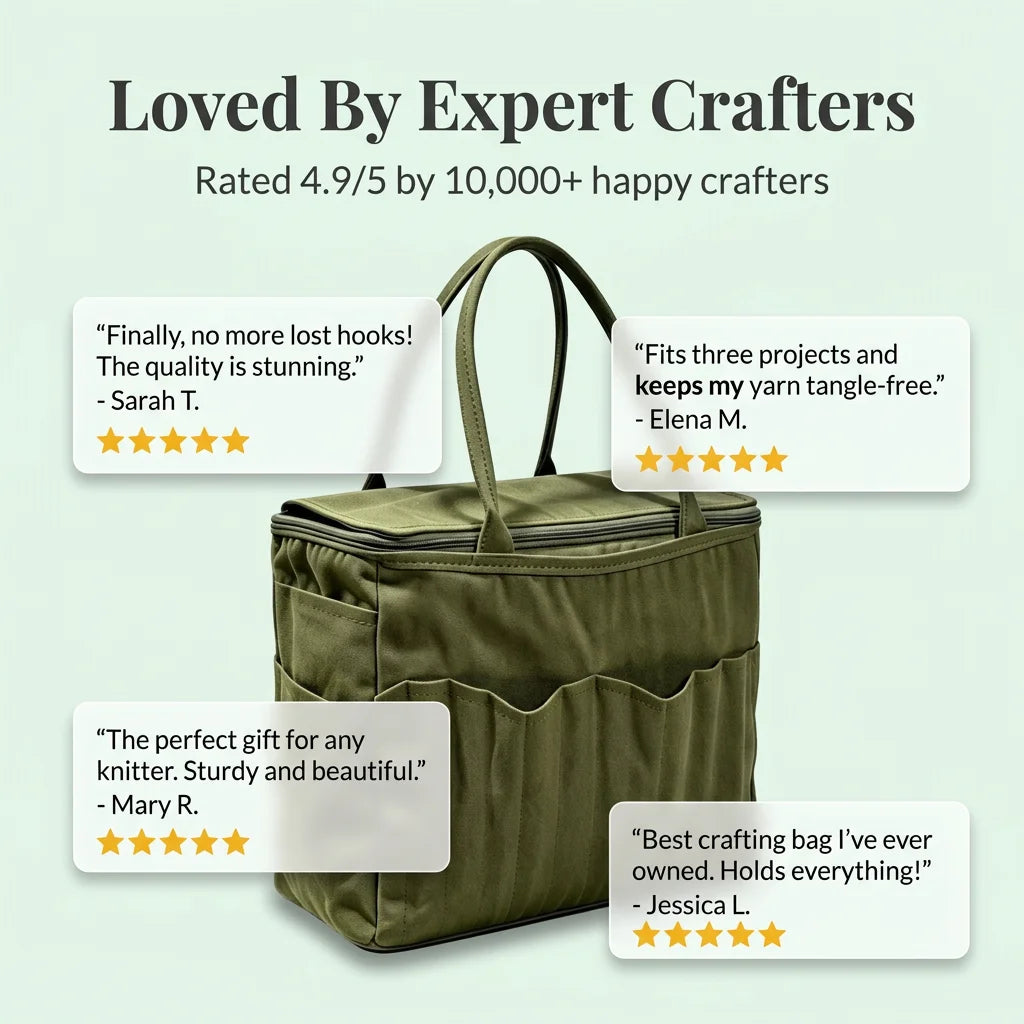 KnitShieldโข - Premium Canvas Needle Organizer Bag