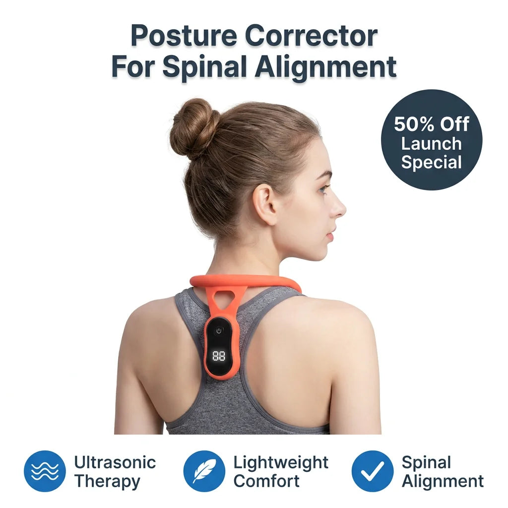 NeckSoothe™ - Smart vibration posture corrector for spinal alignment