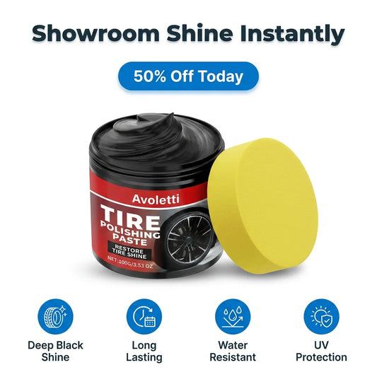TireShine™ BlackRevive - פוליש שחור לעומק ולברק ארוך טווח לצמיגים