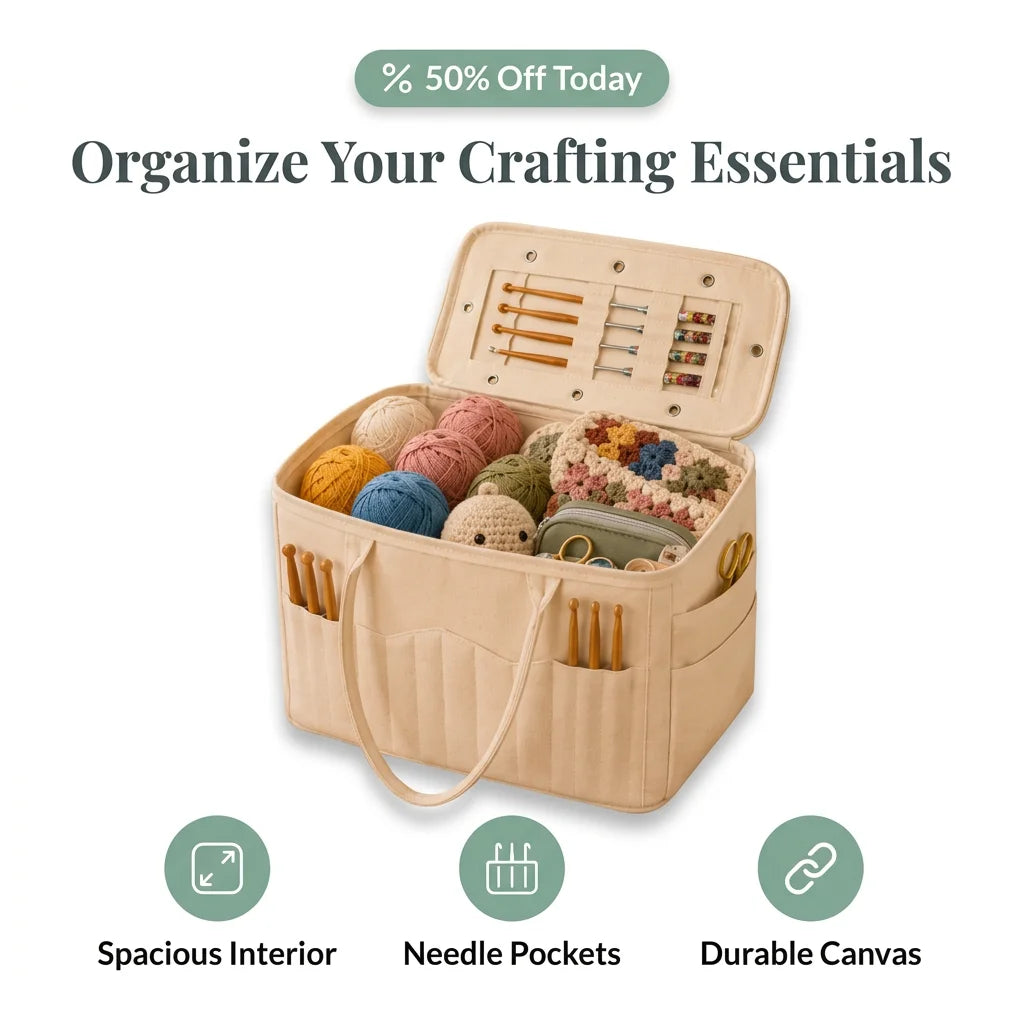 KnitShield™ - Premium Canvas Needle Organizer Bag