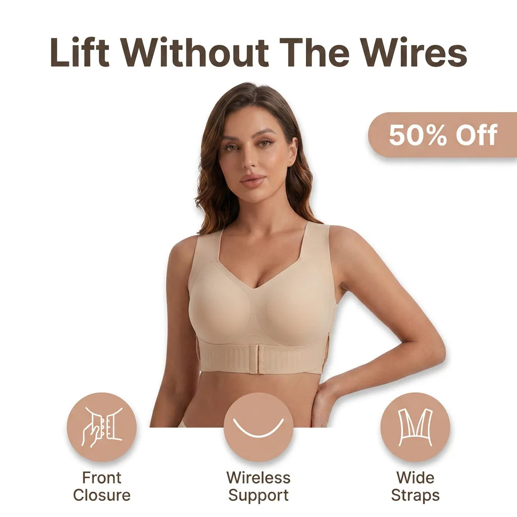 FlexLift™ - Wireless push-up bra for all-day comfort and back support