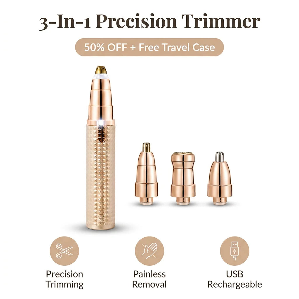 3-in-1 Electric Trimmer - Painless Precision for Brows, Face and Body
