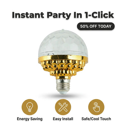 PartySpin™ - Instant rotating RGB strobe light for any room