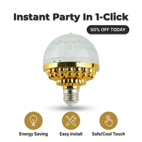 PartySpin™ - Instant rotating RGB strobe light for any room