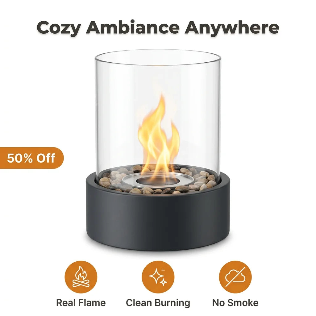 TableFire™ - Compact tabletop fireplace with real dancing flames