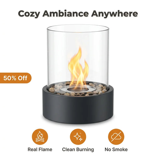 TableFire™ - Compact tabletop fireplace with real dancing flames