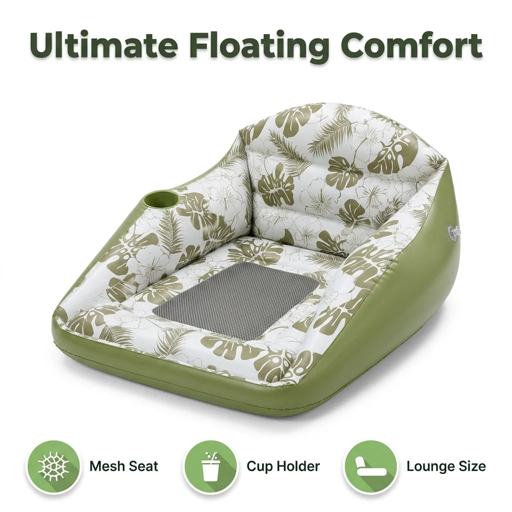 FlexFloat™ - Versatile 3-in-1 pool lounge with ergonomic mesh design