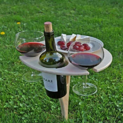 Sammenklappeligt Vin-Picnicbord - Bærbar Snackstation