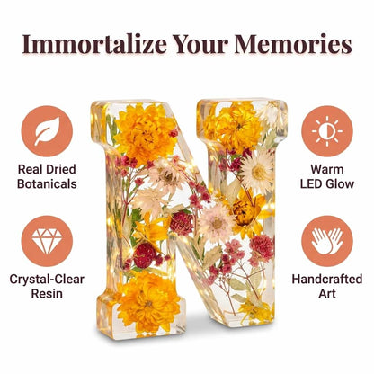 Real Flower Letter Lamp - Personalized Forever Keepsake