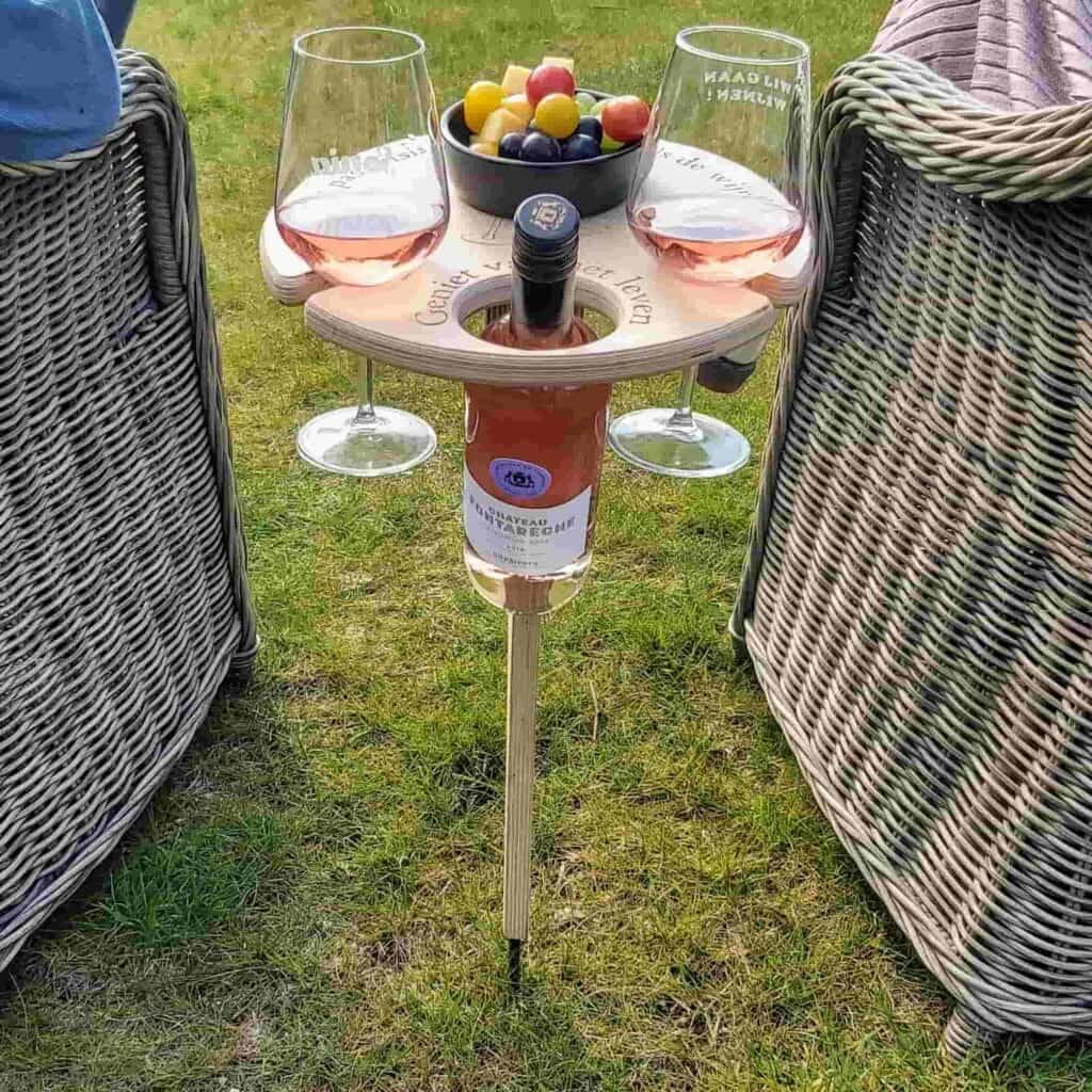 Sammenklappeligt Vin-Picnicbord - Bærbar Snackstation