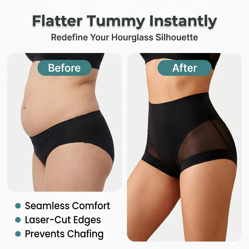 SlimFlex™ - Seamless high-waisted boyshorts with tummy control