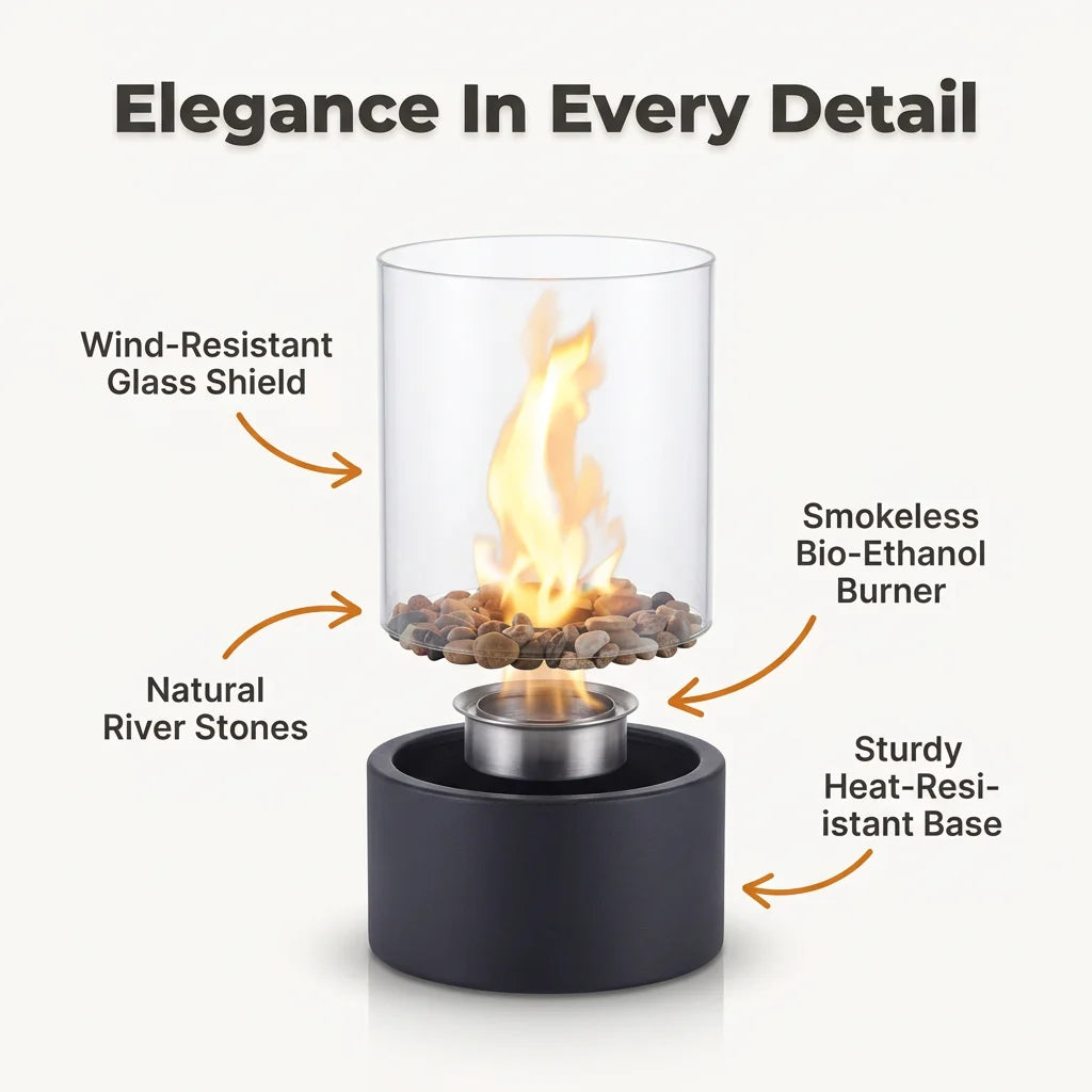 TableFire™ - Compact tabletop fireplace with real dancing flames