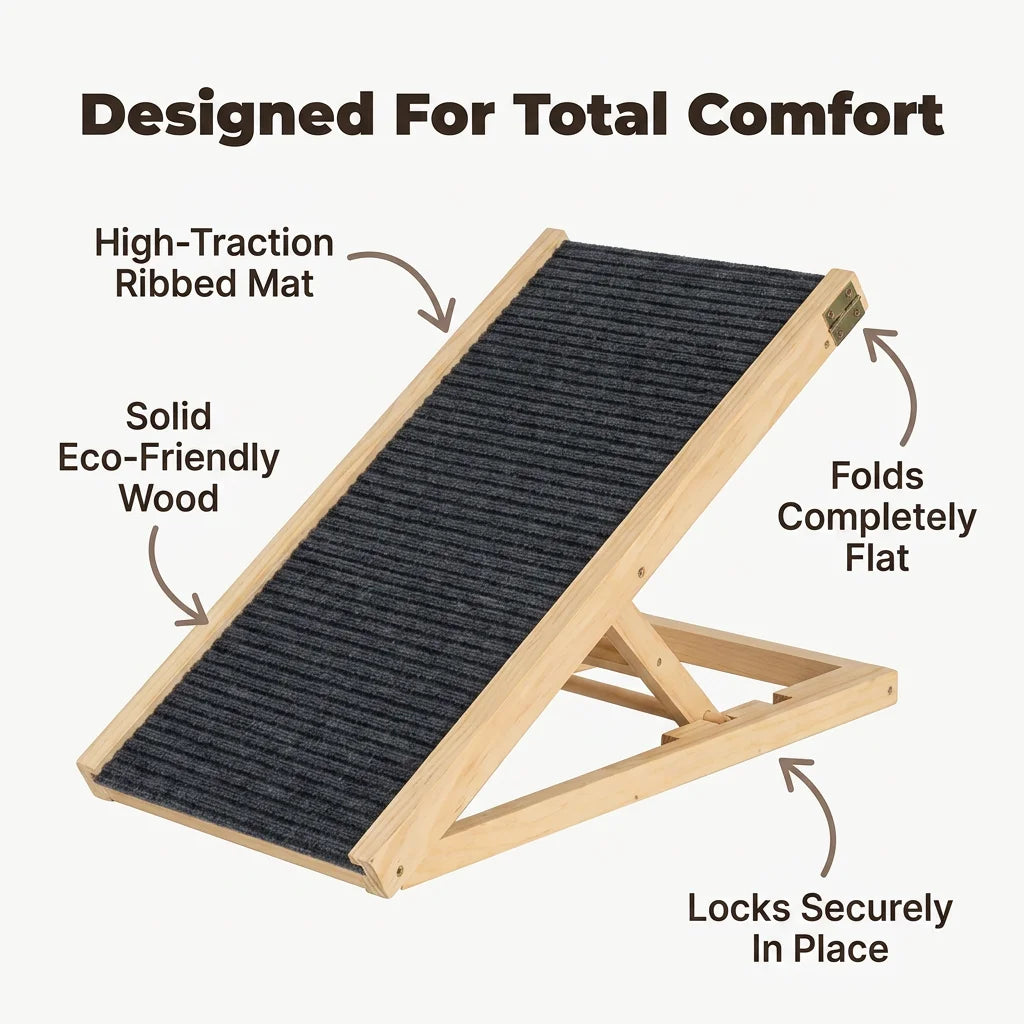 Adjustable Pet Ramp - Folding design for easy storage and portability