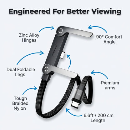 StandCharge™ - Hands-free charging stand with integrated cable