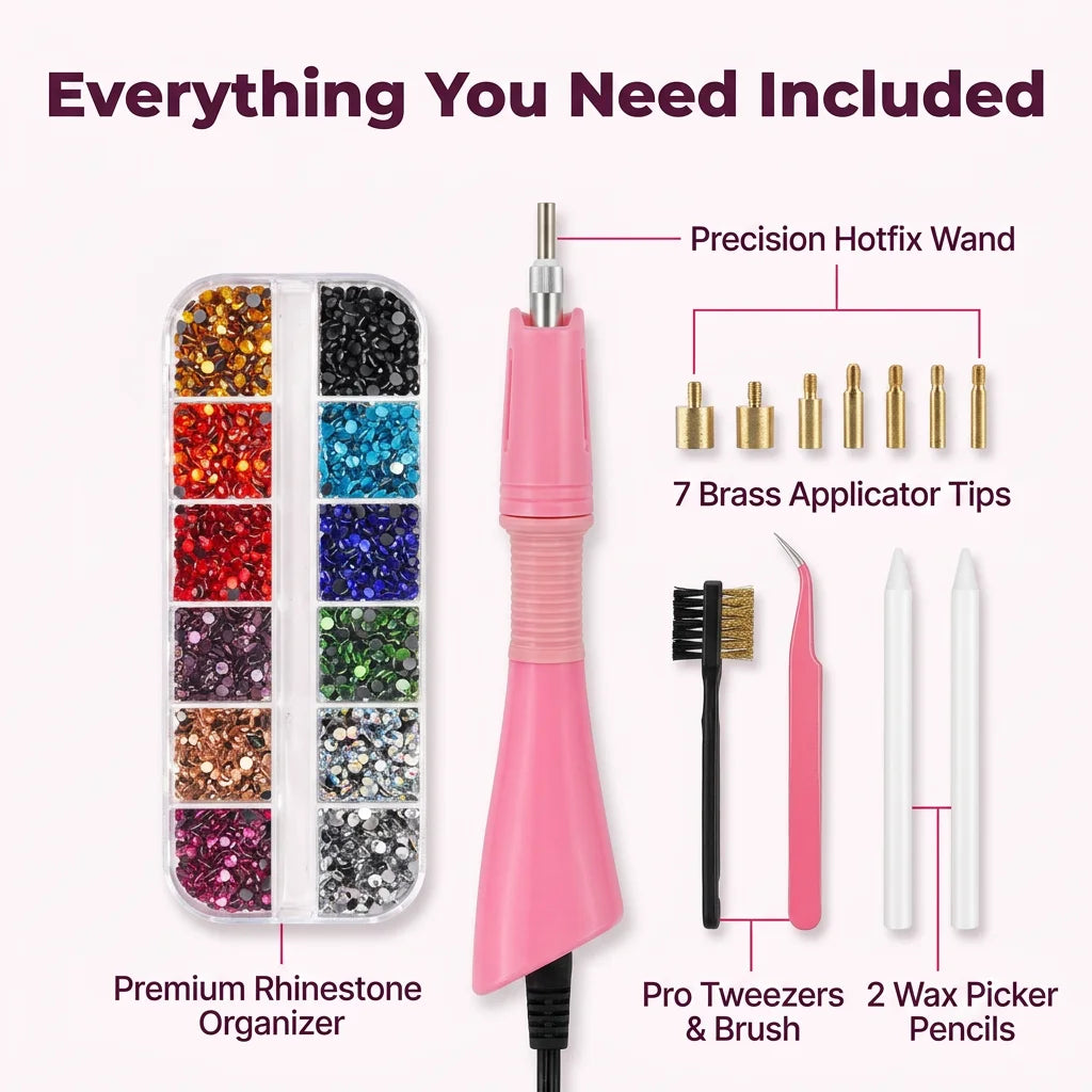 SparkleFix™ - 7-in-1 Hotfix Applicator and Rhinestone Embellishment Kit