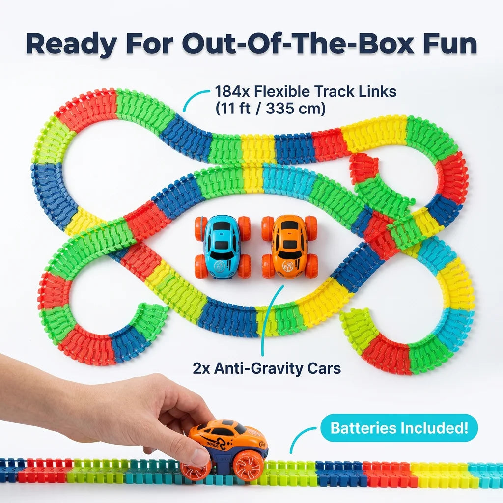 GripTrack™ - Anti-Gravity Race Track Set with Loops