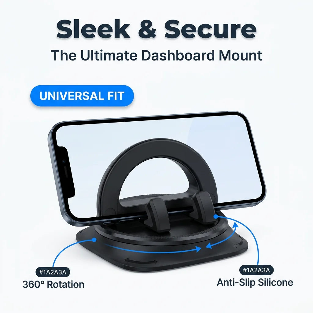 360 Dashboard Phone Mount - Secure stable grip for any smartphone