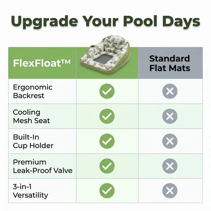 FlexFloat™ - Versatile 3-in-1 pool lounge with ergonomic mesh design