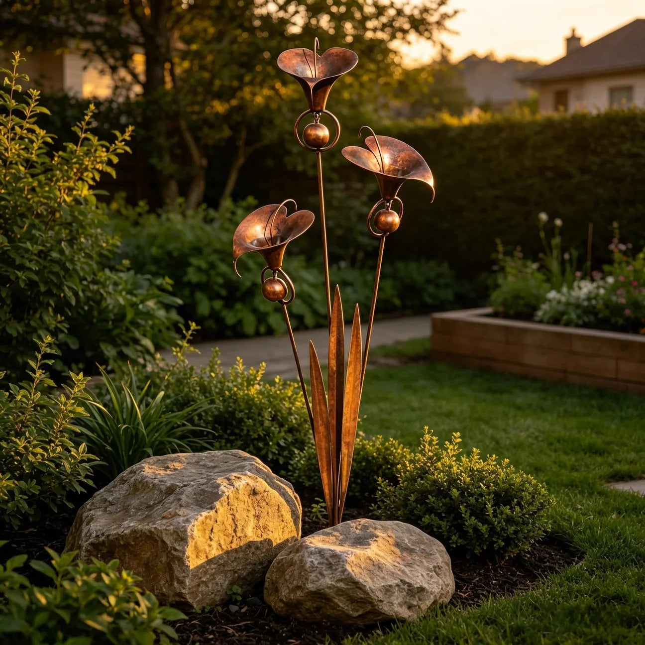 CallaChime™ - Handcrafted garden stake with elegant lily design