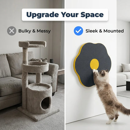 ClawShield™ - Stylish Floral Wall-Mounted Cat Scratcher