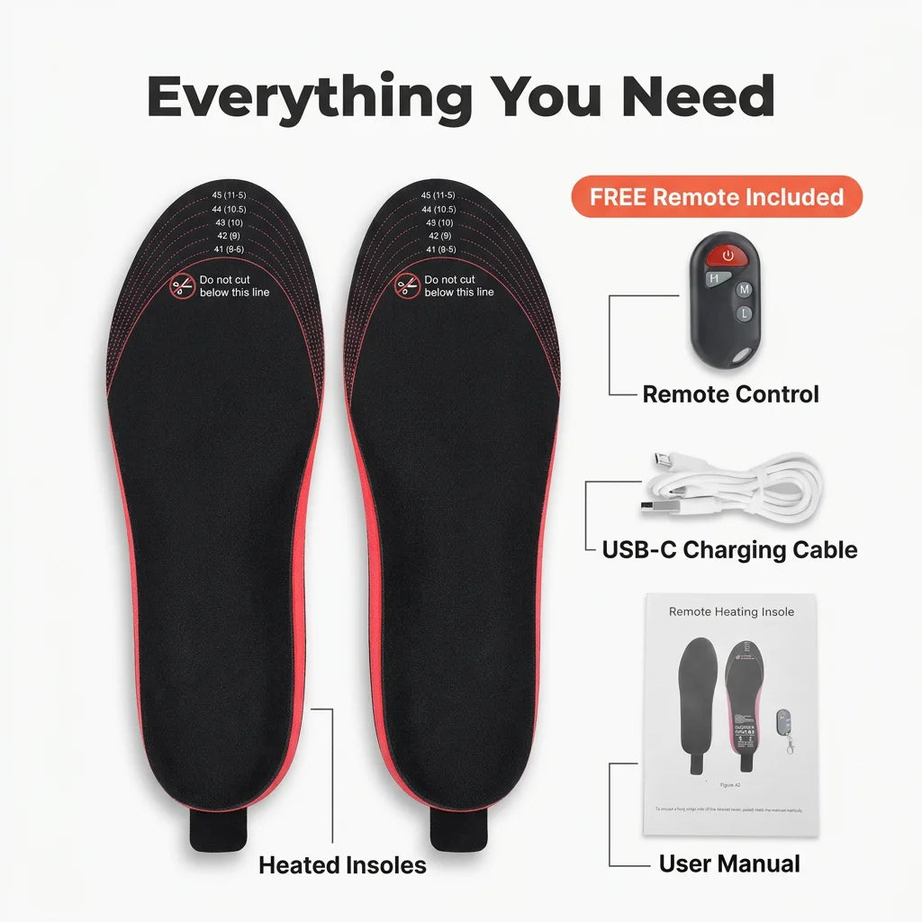 HotSole™ - Rechargeable heated insoles with wireless remote control