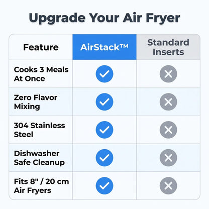 AirStack™ - Stackable air fryer baskets for multi-level cooking