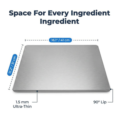 Stainless Steel Chopping Board - Non-Slip Kitchen Board