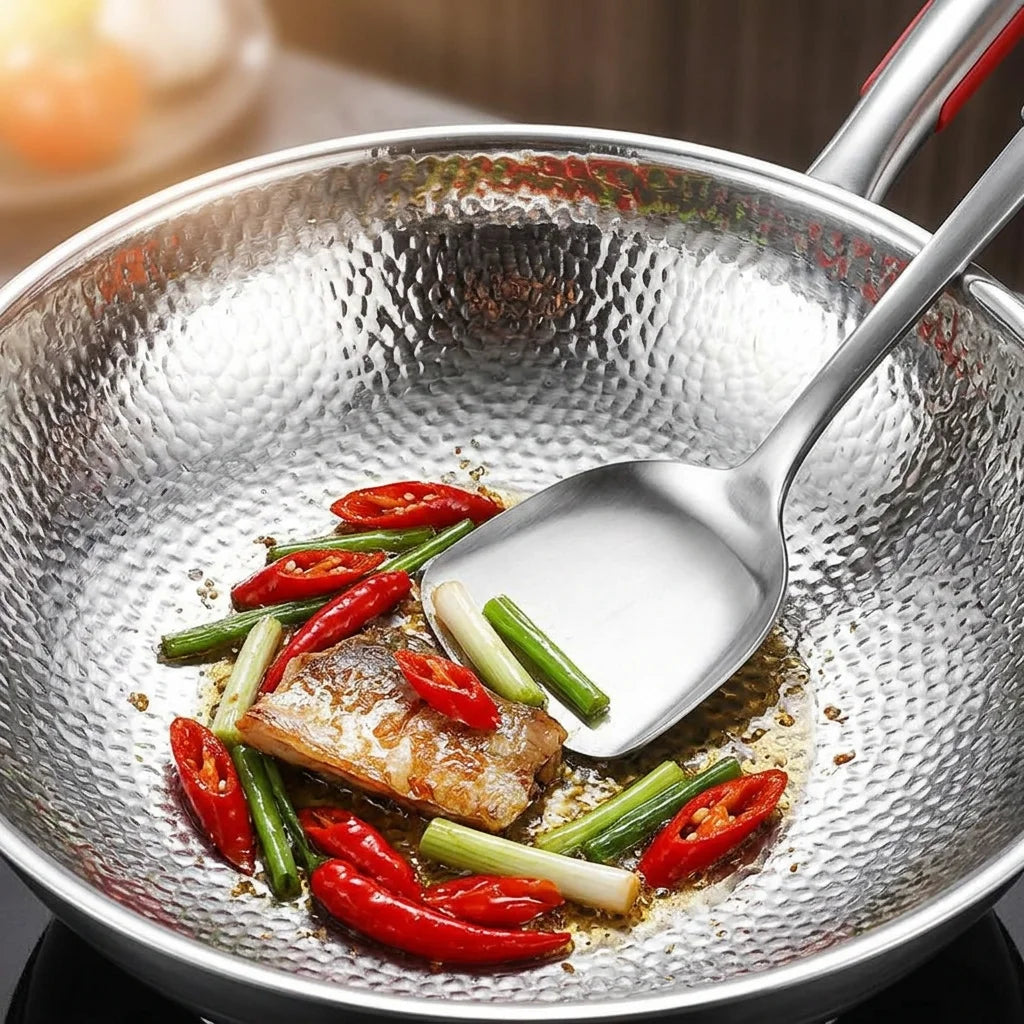 LightPan™ - 100% Pure Titanium Wok, Naturally Non-Stick