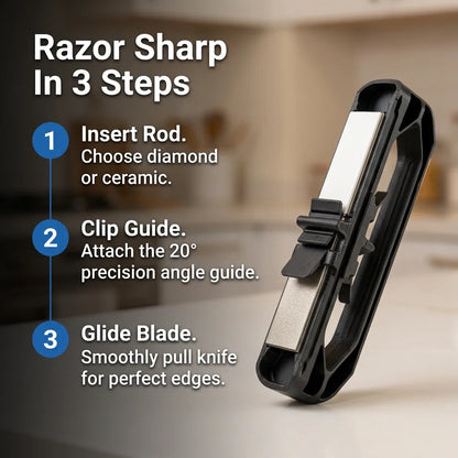 RazorSharp™ - Guided 20-degree angle for a perfect edge
