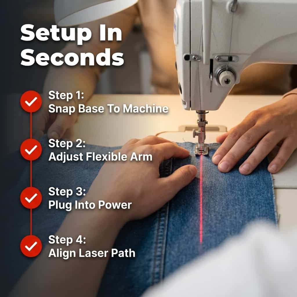 Magnetický šicí laser - Perfektní rovné stehy pokaždé