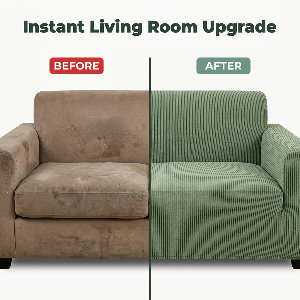 SoftFit™ - Soft Corduroy Sofa Cover, Universal Stretch Fit