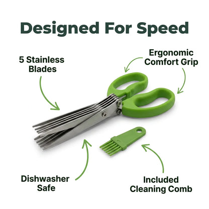 MultiCut™ - 5 Blade Precision Herb Scissors For Easy Cooking