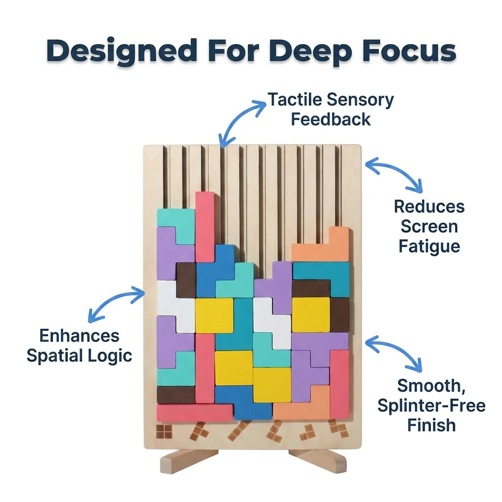 FocusBlock™ - Sustainable wooden stacking game for enhanced concentration