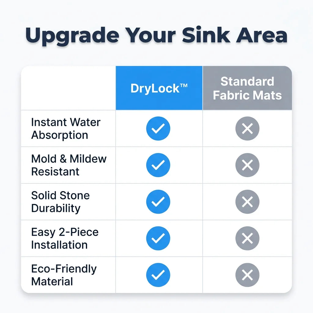 DryLock™ - Superabsorbent diatomaceous earth dish drying mat