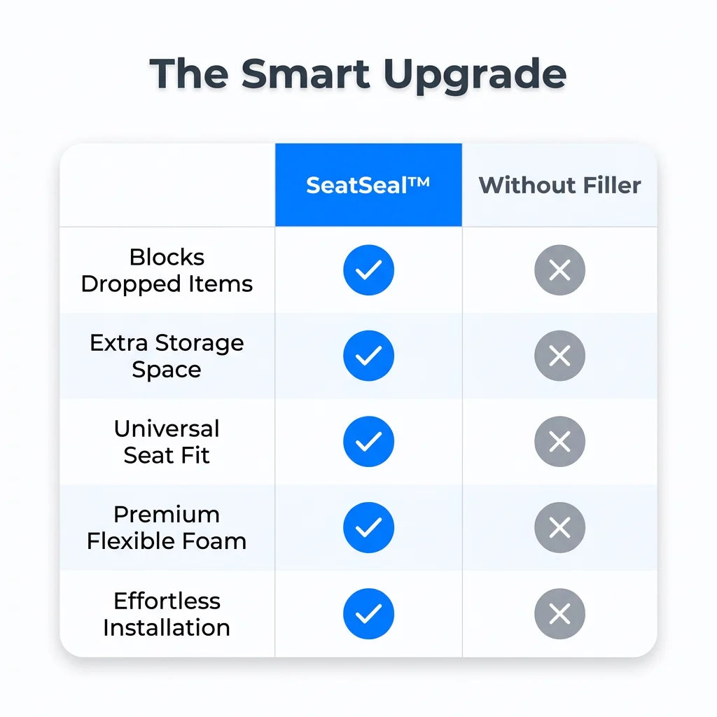 SeatSeal™ - Universal car seat gap filler to prevent lost items
