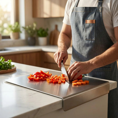 Stainless Steel Chopping Board - Non-Slip Kitchen Board