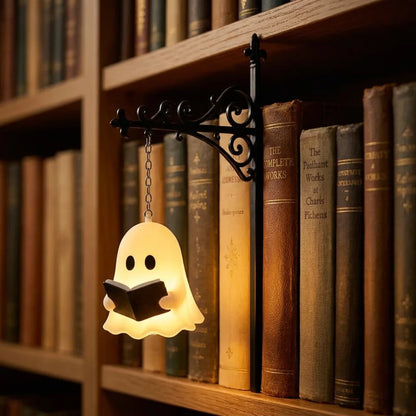GhostGlow™ - Whimsical Shelf Lantern with No-Drill Bookend