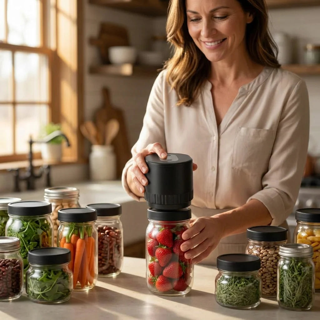 JarGuard™ - Cordless Mason Jar Vacuum Sealer Kit