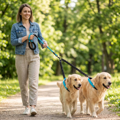 DualFlex™ - Tangle-Free Dual Dog Leash with 360° Swivel Connector
