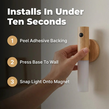 Smart Wooden Night Light | Motion Sensor Night Light