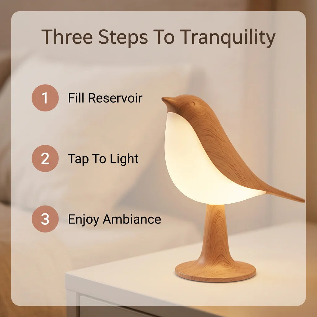 ZenLight™ - Cordless Bird-Shaped Lamp with Aromatherapy Diffuser