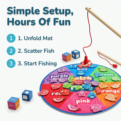 SmartFish™ - Magnetic Wooden Fishing Game for Color and Shape Sorting