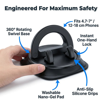 360 Dashboard Phone Mount - Secure stable grip for any smartphone
