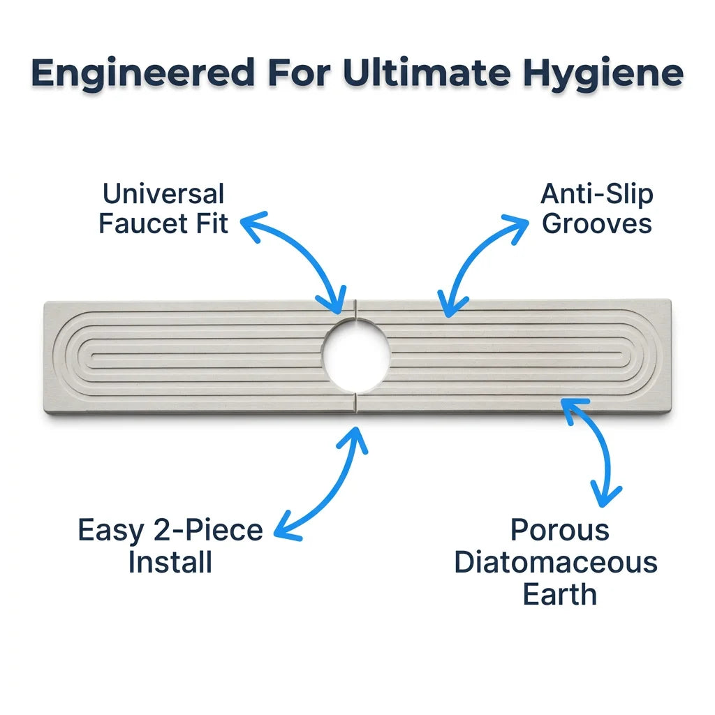 DryLock™ - Superabsorbent diatomaceous earth dish drying mat
