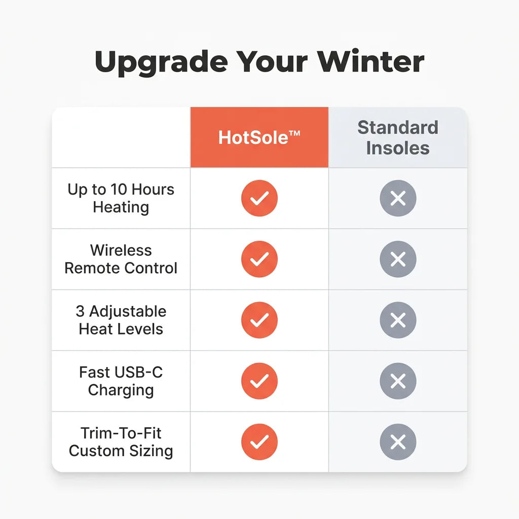 HotSole™ - Rechargeable heated insoles with wireless remote control