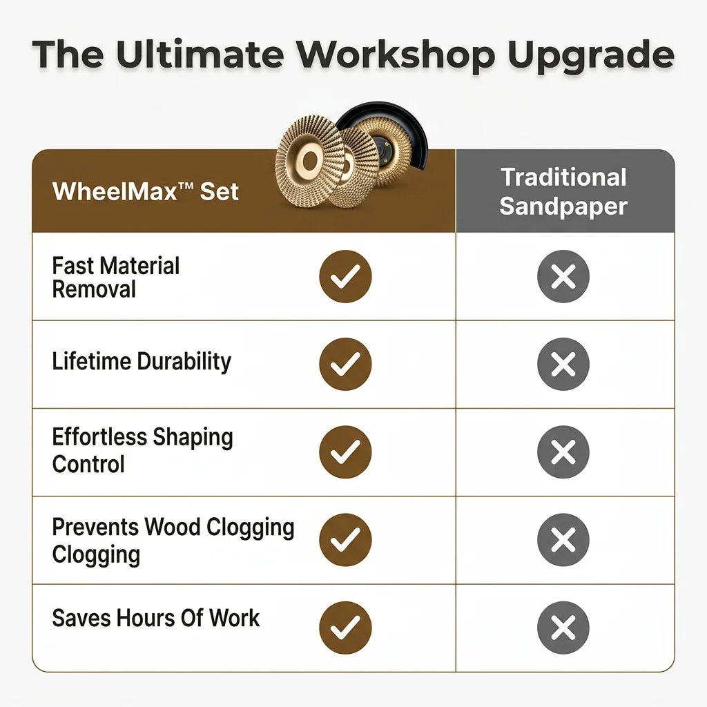 WheelMax™ – Complete Woodworking Set for Cutting, Sanding & Polishing