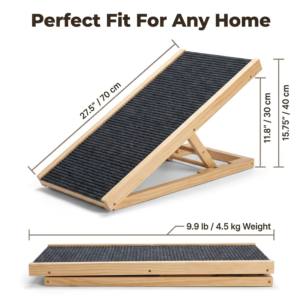 Adjustable Pet Ramp - Folding design for easy storage and portability