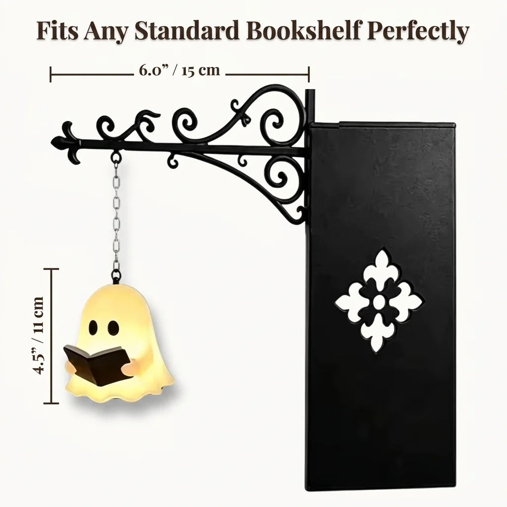 GhostGlow™ - Whimsical Shelf Lantern with No-Drill Bookend